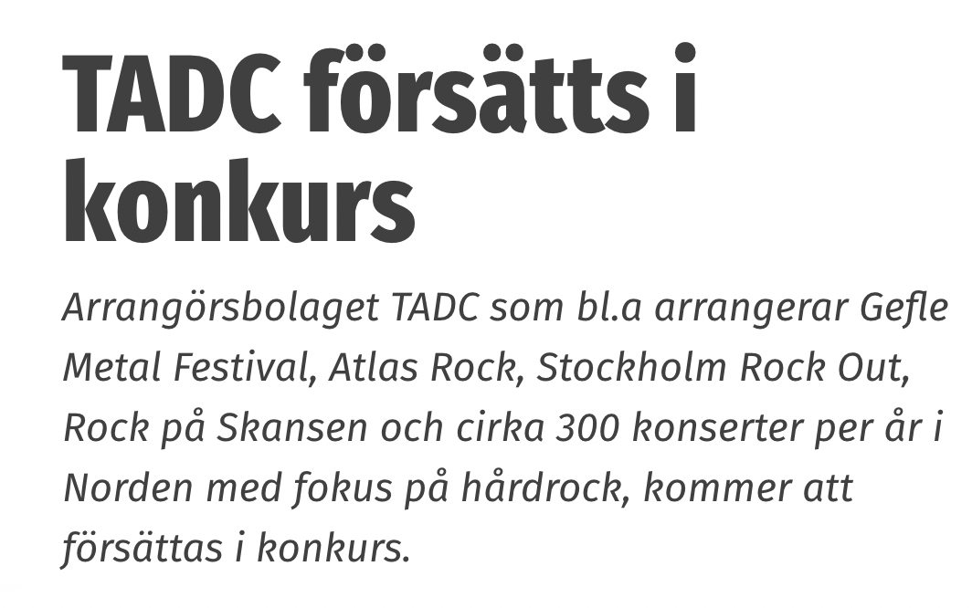 Tickster gefle metal gävle konkurs återbetalning