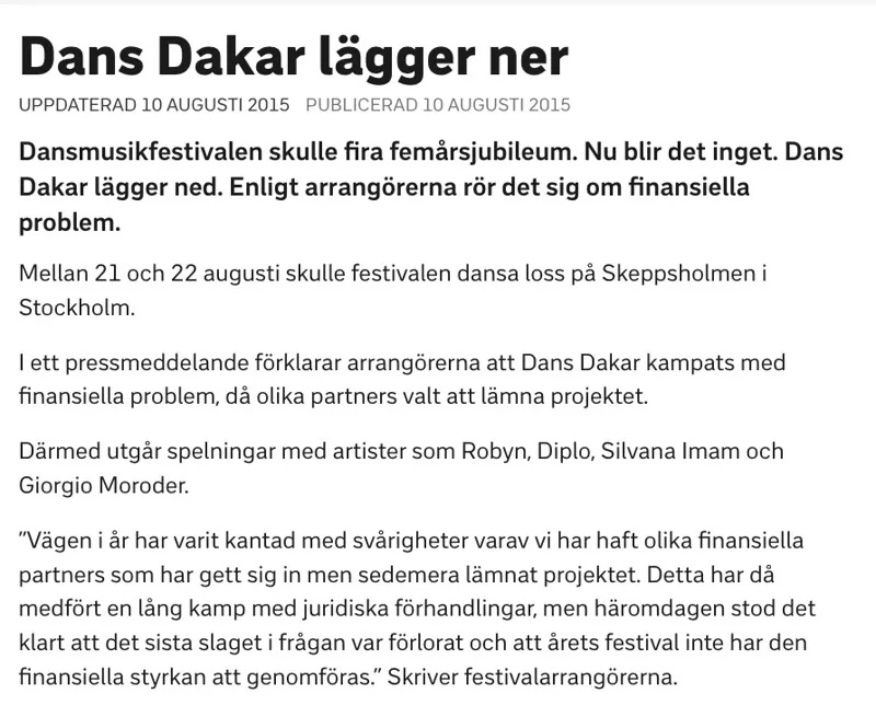 Tickster dans dakar konkurs återbetalning